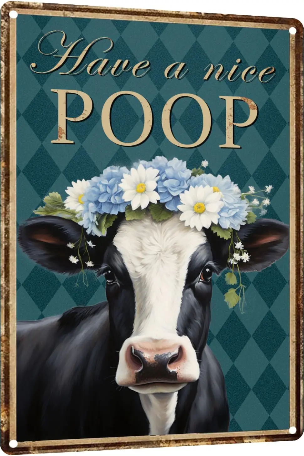 Bathroom Wall Decor Have A Nice Poop Metal Tin Sign Cow Posters Vintage Retro Decor Funny Bathroom Decor Restroom Signs for s