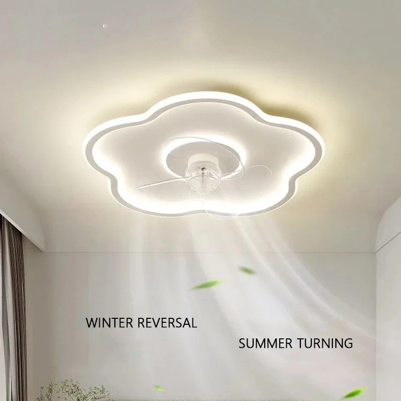 Modern LED Ceiling Fan With Lighting Shake Head Intelligent Remote Control Ceiling Fan Bedroom Living Room Hall Silent Smart