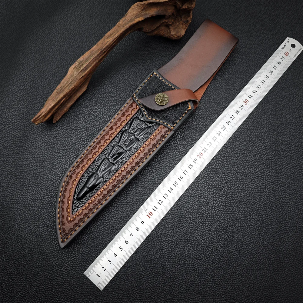 1pc Large Genuine Leather Knife Sheath, Kitchen Knife Cover, Fruit Knife Protective Case - Excluding Knife