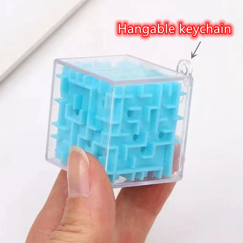 4X4cm 4PC Three-dimensional Square Transparent Rolling Beads Puzzle Maze Toy Kids Birthday Party Gift Pinata Filler Party Favors