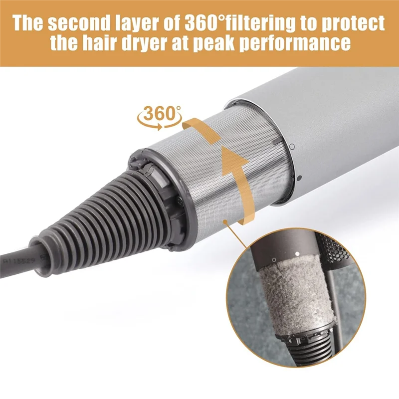 ABUS-Jaring Filter Bagian Dalam untuk Pengering Rambut Supersonik Dyson HD01 HD03 HD08 Model Suku Cadang Penutup Saringan Jaring Bawaan Logam