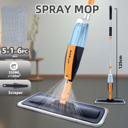 DARIS Spray Floor Mop with Reusable Microfiber Pads 120cm Long Handle Flat Mop For Home Kitchen Laminate Tiles Floor Cleaning