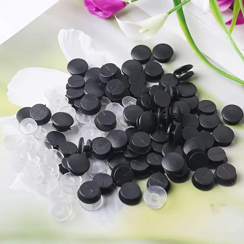 100/200Pcs Round Buckle Plastic Button Set For Hole Shoes, Garden Shoe Charms, Universal Fit Diy Croc Fastener Accessories