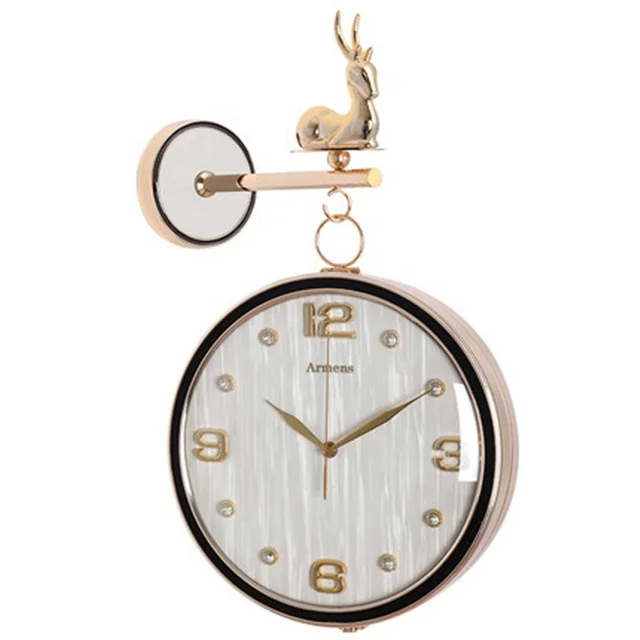 

3d Digital Shell Paper Wall Clock Silent Round Double Sided Wall Clocks
