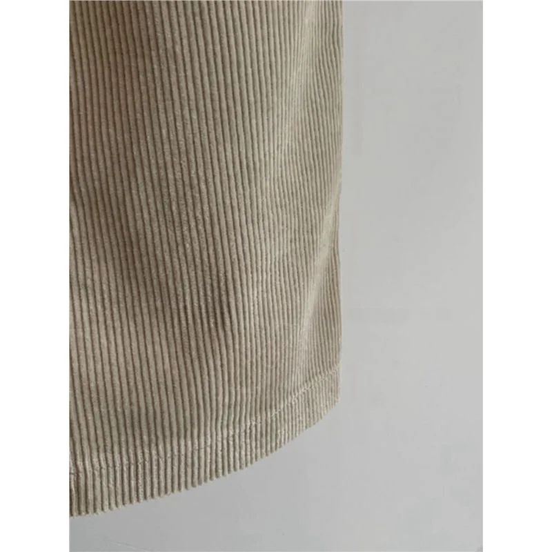 레트로 코듀로이 와이드 레그 팬츠 여성 가을 ​​겨울 레저 슬림 바지 편안한 긴 바지 폴리 에스터 섬유