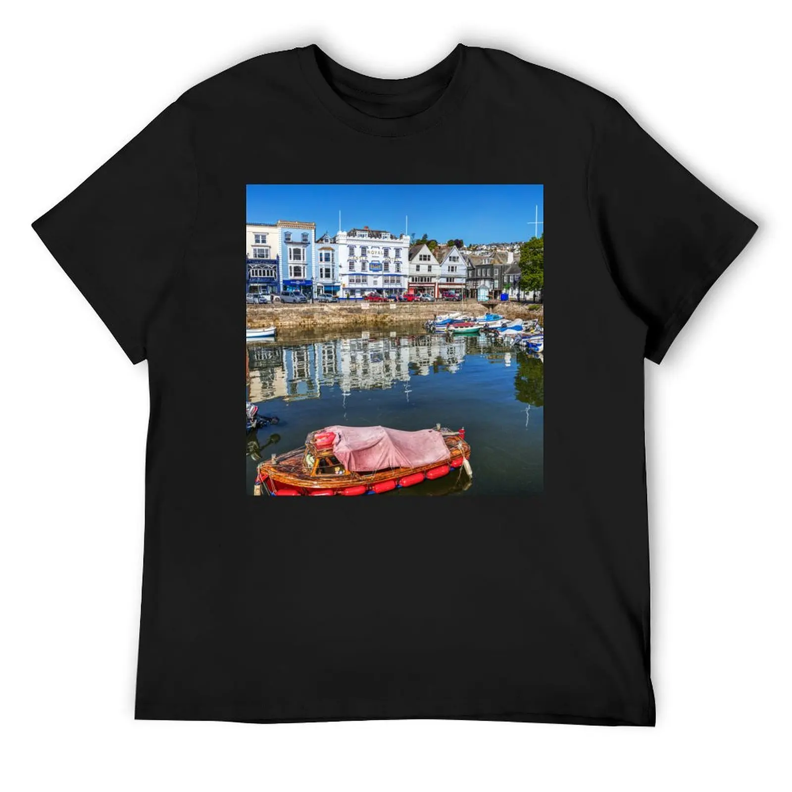 Dartmouth Harbour, Devon, UK T-Shirt oversized t shirt Short sleeve tee tops boys whites mens white t shirts