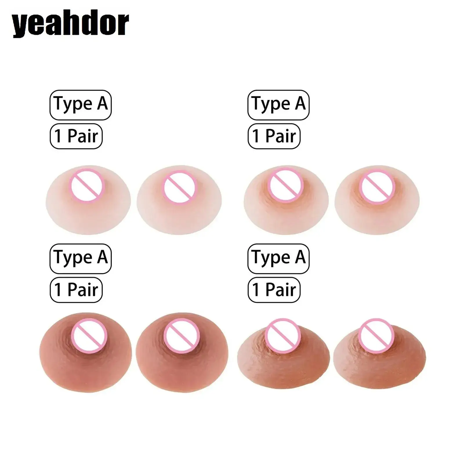 Silicone Self-priming Breast Cover Cross-dressing Reusable Soft Prosthetic Simulation Breast Enhancement Soft Nipple Cover