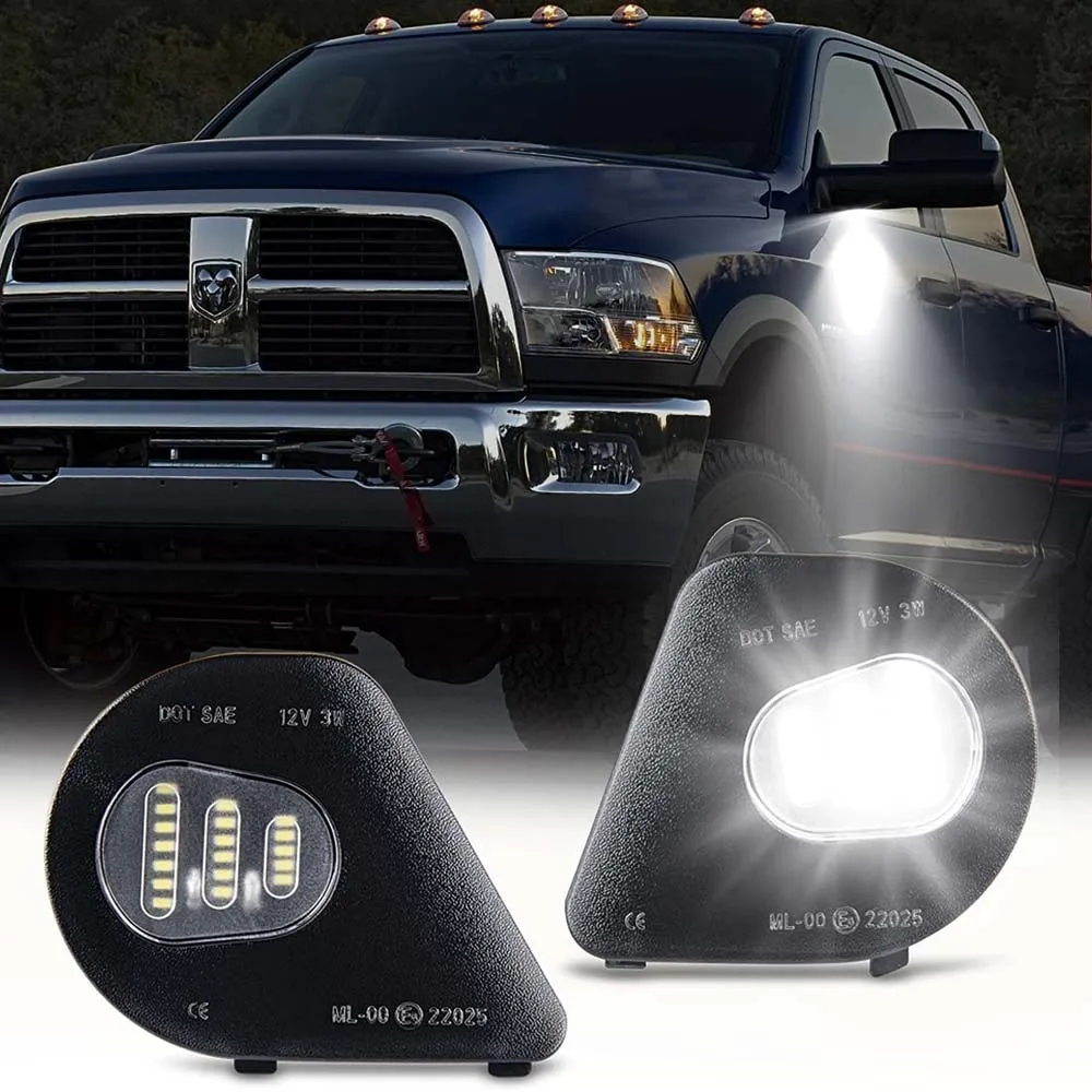 

2pcs Led Side Mirror Puddle Light Side Marker Lamp for Dodge Ram 5500/4500 2011-2018 3500/2500 2010-2018 1500 2010-19 68302825AA