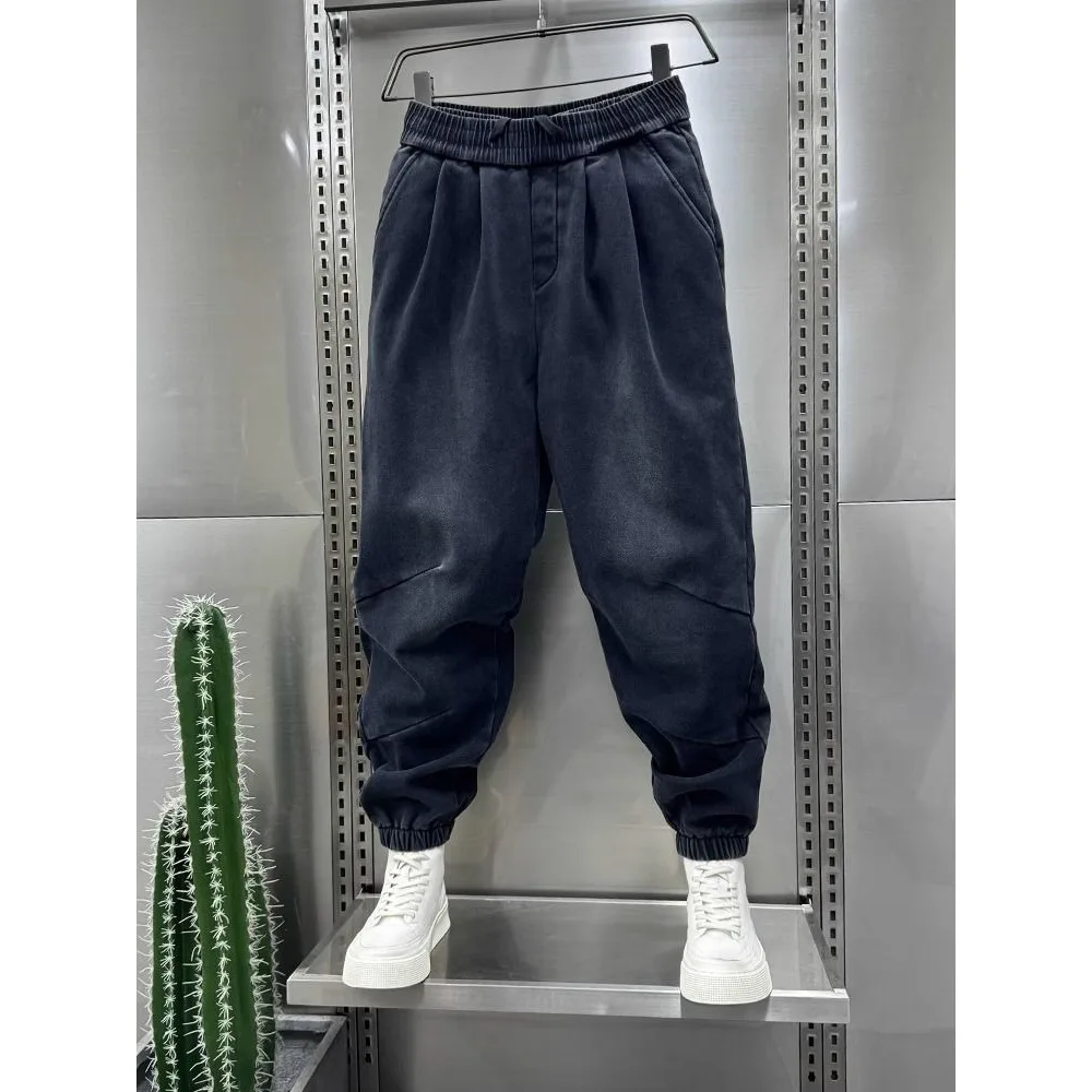 Luźne letnie dżinsy Harlan męskie spodnie w dużych rozmiarach na co dzień niewidoczne otwarte krocze seks na świeżym powietrzu wszechstronna moda Streetwear odzież męska