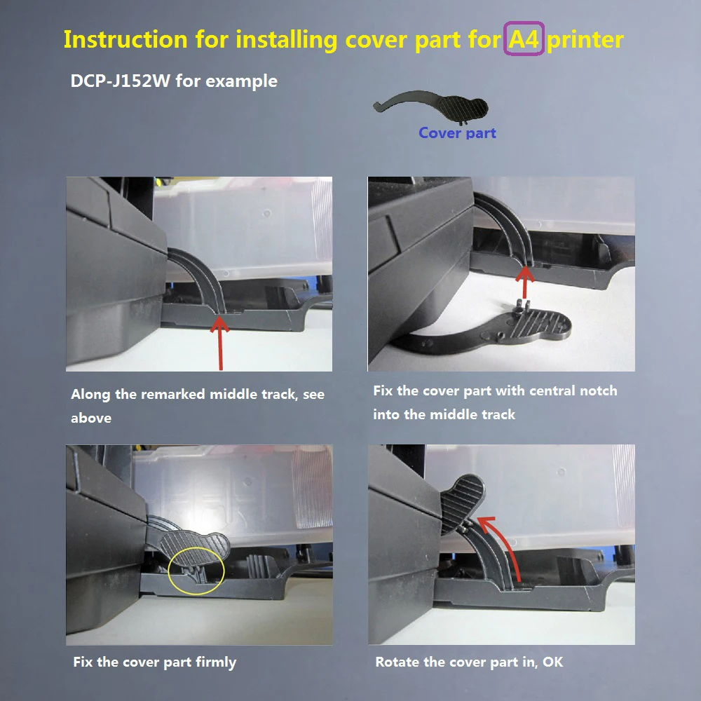 Cartucho de tinta recarregável longo LC123 LC121 com arco para Brother DCP-J132W DCP-J152W DCP-J552W DCP-J172W DCP-J752W DCP-J4110DW