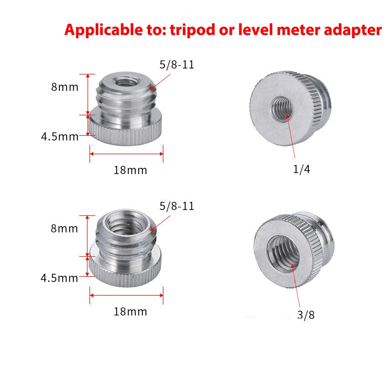 1/4 3/8 to 5/8 Female Male Threaded Screw Mount Adapter for SLR Camera