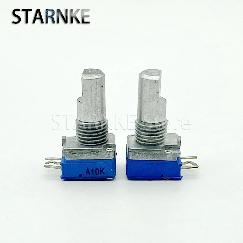 5PCS High Quality RK09 Type A10K Plastic 3-Pin Single Speaker Amplifier Audio Volume Potentiometer D Shaft Length 15mm