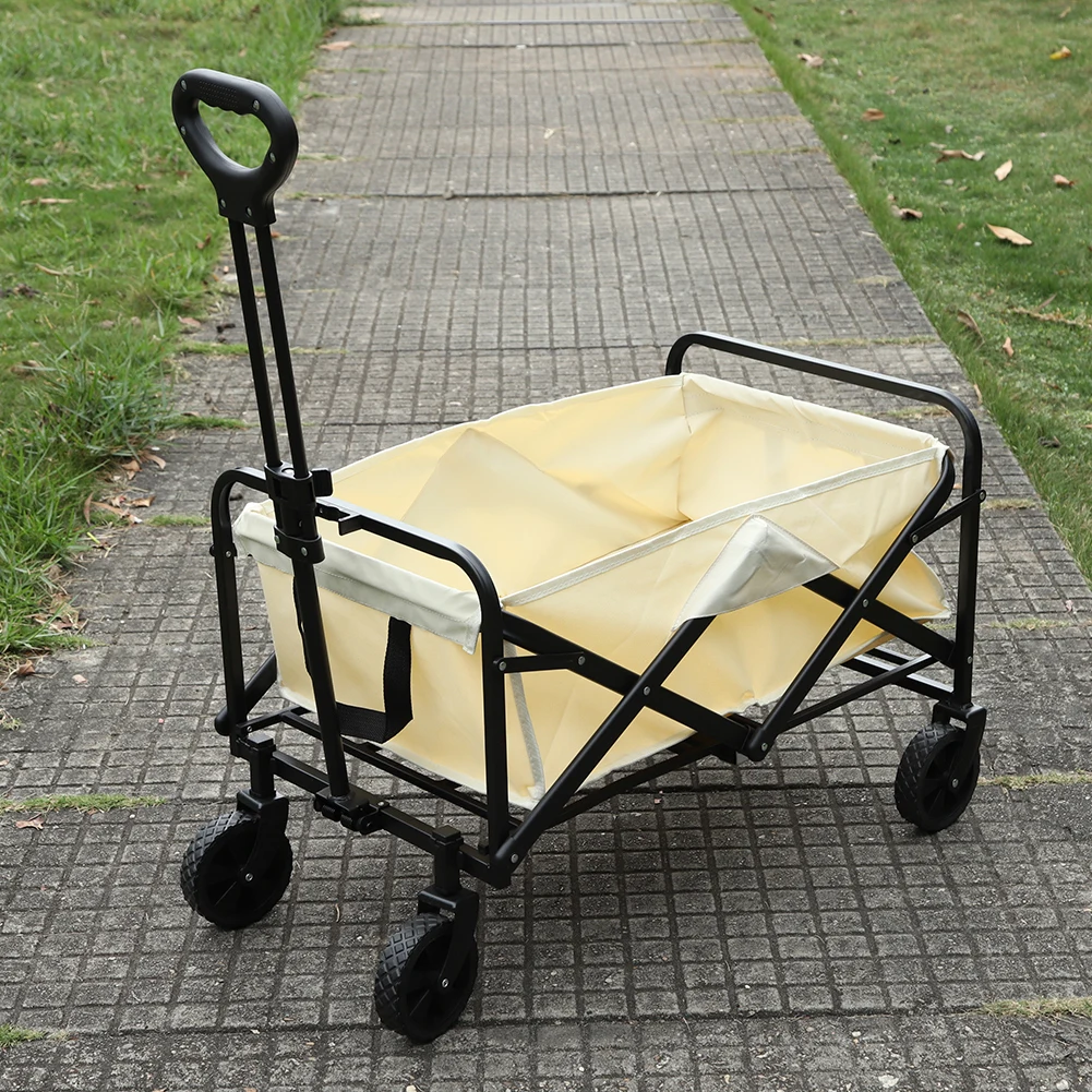 عربة قابلة للطي قابلة للطي للتخييم في الهواء الطلق عربة الشاطئ عربة الثقيلة سعة كبيرة عربة قابلة للطي عربة بقالة محمولة
