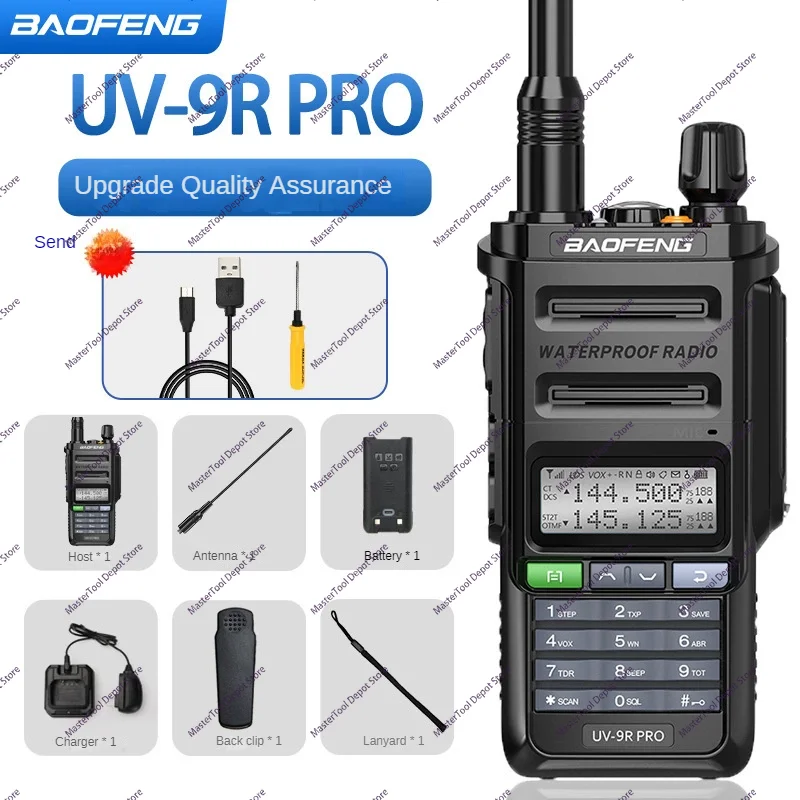

Baofeng UV-9R PRO IP68 Waterproof Interphone High Power 50km Dual Band VHF UHF Type-C Long Range UV-9R Plus Portable CB Ham Two