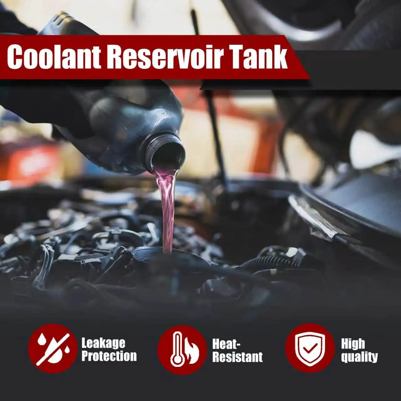 PP Coolant Expansion Reservoir with Cap for Ford Excursion F250 F350 F450 F550 Super Duty 1999-2005 5.4L 6.8L 7.3L 2C3Z8A080AA view 6