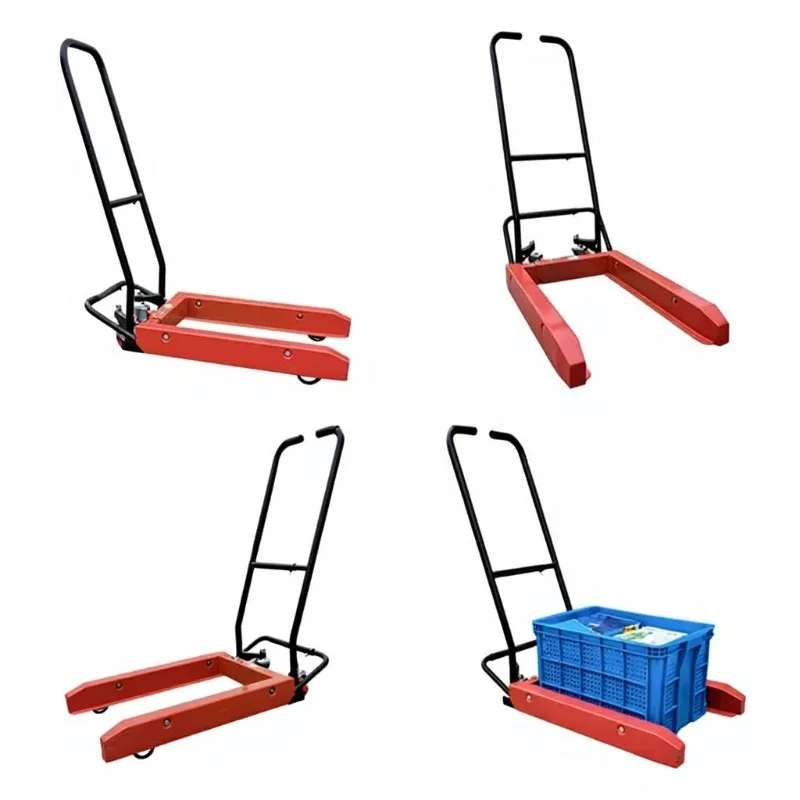 Plate Truck Plastic Container Transport Cart Hand Manual Mini Turnover Box Cart Truck Box Trolley