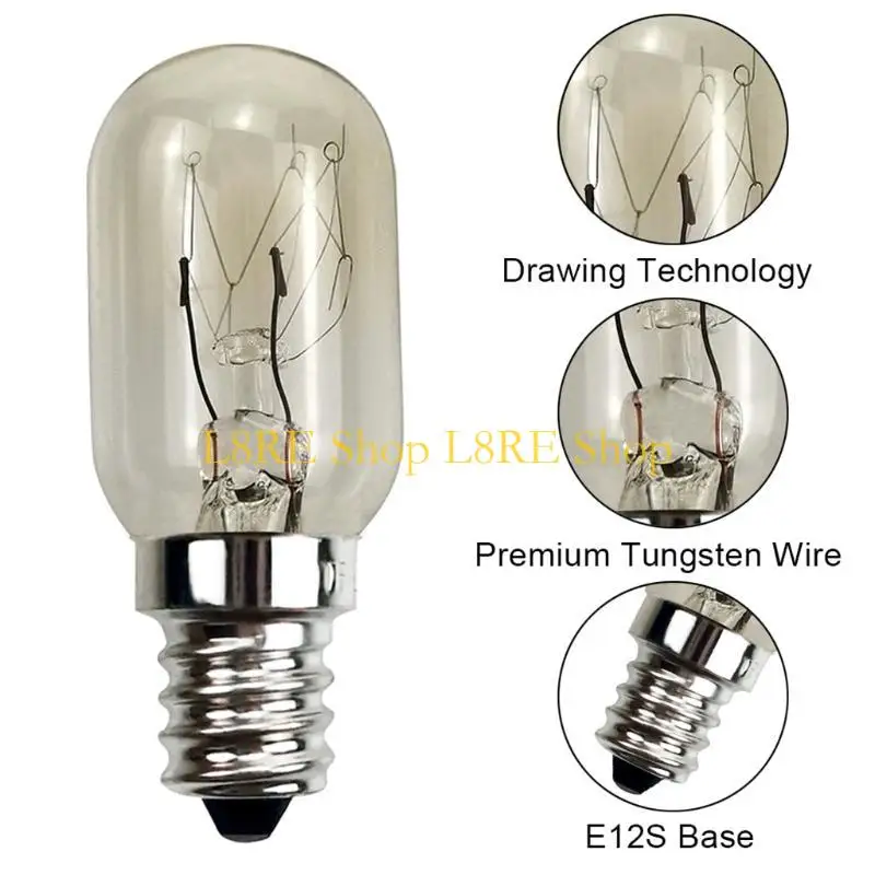 L8RE Premium Durable Microwave Oven Bulb 10W 110-130V E12S Base Universal Replacement