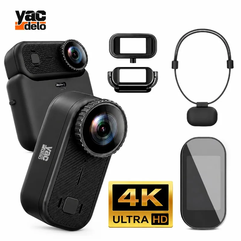 APEX Thumb Action Camera 4K 30FPS 6-Axis Stabilization Touch Screen Sports Camera Magnetic Motorcycle Bike Waterproof Bodycam
