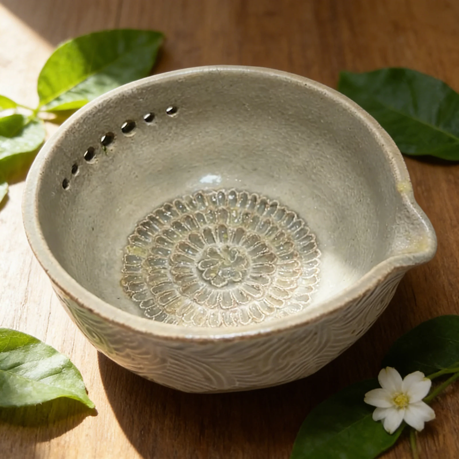 Multi-Functional Manual Garlic Grater Bowl 2-in-1 Multi-Hole Herb Stripper Bowl Resin Compact Ginger Grater Home Cooking