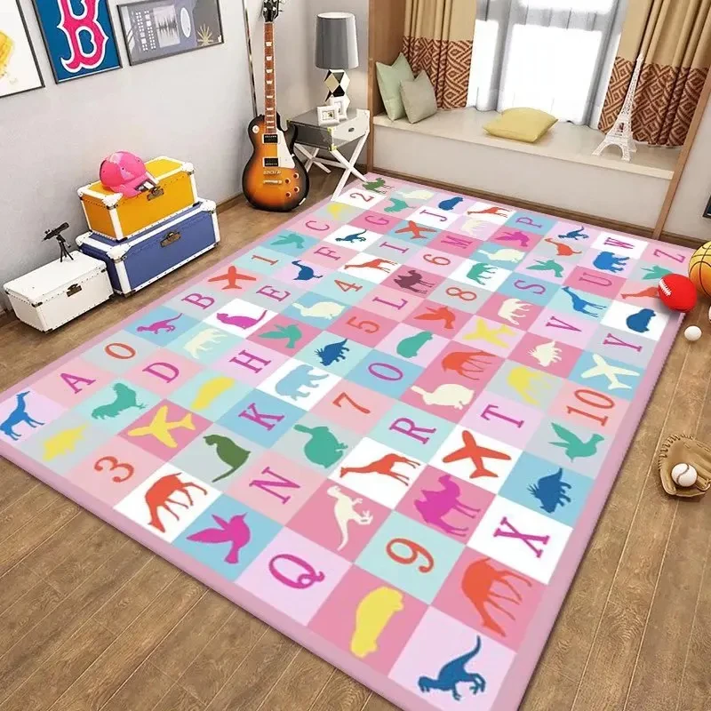 Cartoon Alphabet Carpet Carpets for Living Room Bedroom Washable Floor Mat Large Area Rugs Children\'s Room Decor Anti-slip Rug