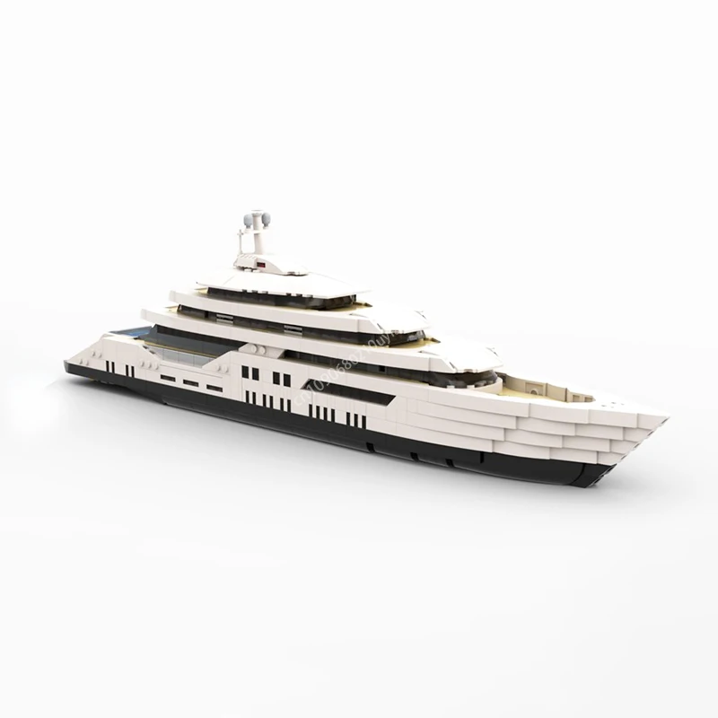 1651pcs Midi-Scale Luxury Yacht White Ship Model Building Blocks MOC Assemble Constructor Aldult Idea Set Bricks Toys Gifts