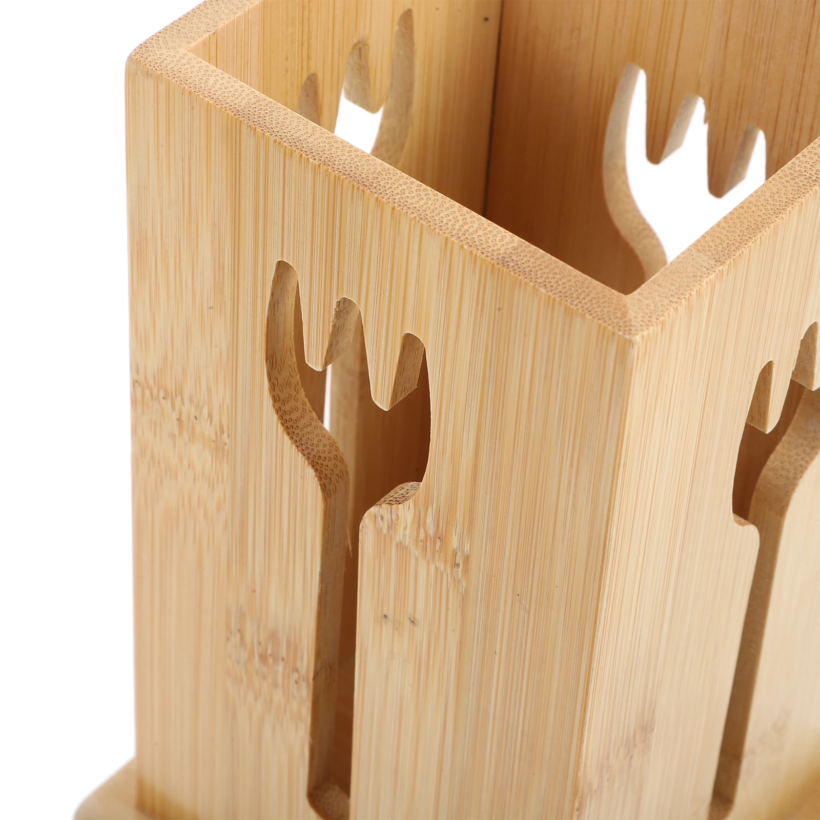 

Utensils Forks and Spoons Counter Holder Scalable Kitchen Bamboo Countertop Cutlery