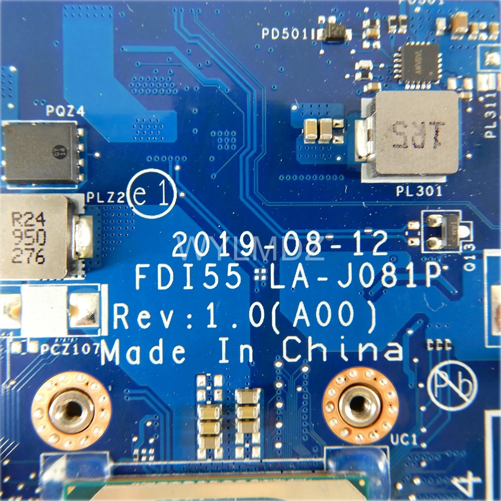 LA-J081P placa-mãe para dell vostro 3401 3501 3491 inspiron 3493 3593 3793 5593 portátil i3 i5 i7-10th gen cpu notebook mainboard