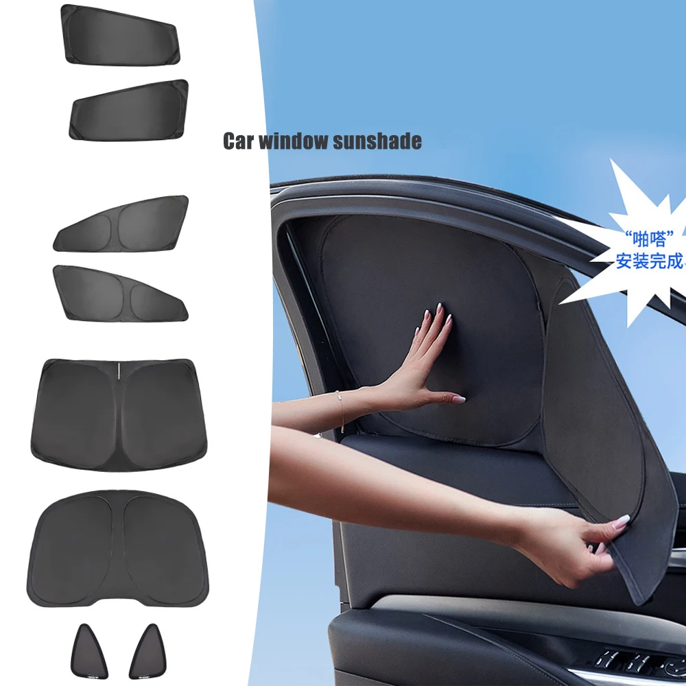 Heat Insulating Privacy Full Blackout Window Sun Curtain Side Window Sun Shade Car Interior Accessories Perfect For Tesla Model