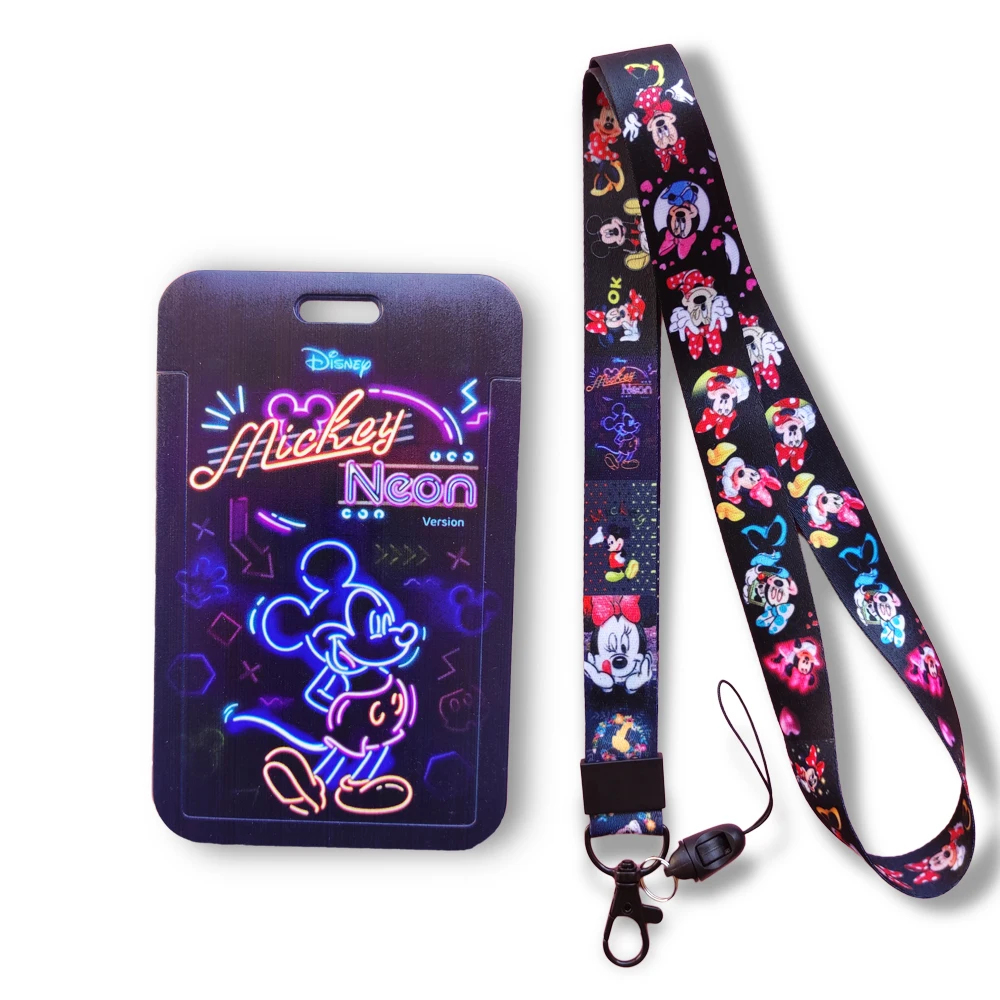 Disney Mickey Minnie Mouse Girls Doctor Nurse Girls Bank Card Holder Business Badge Card Case Frame ABS Employee Card Clip