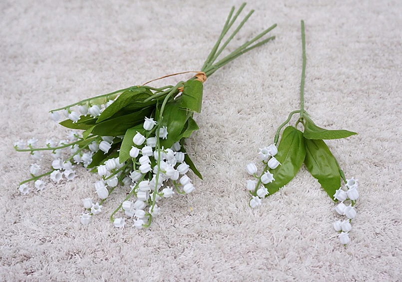 6 Stück weiße Kunstblumen, künstliche Plastikblumen, handgefertigt, für Heimdekoration, Wanddekoration, Hochzeit, Haushaltsprodukte, Outdoor-Requisiten – Detail 2