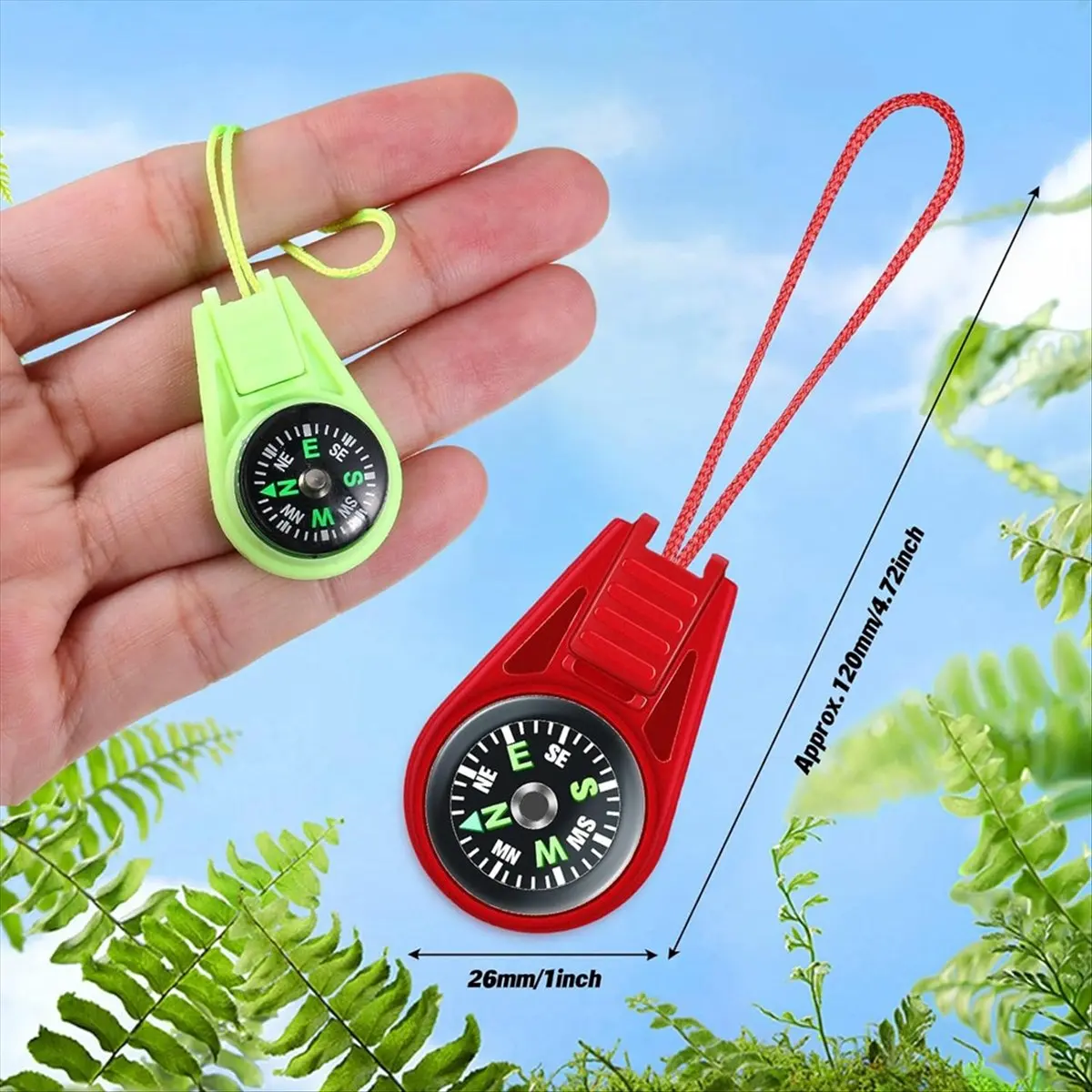 ABME New Compass for Kids Compass Hiking, 9 Colors, Kids Compass, Mini Compass, Kids Compass for Hiking 45Pcs