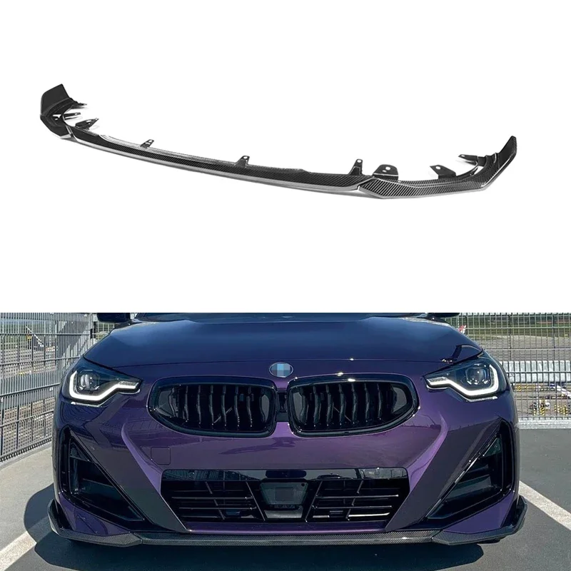 For BMW New 2 Series G42 Coupe M Sports Dry Vacuumed Carbon Fiber M Performance Front Bumper Lip Splitters