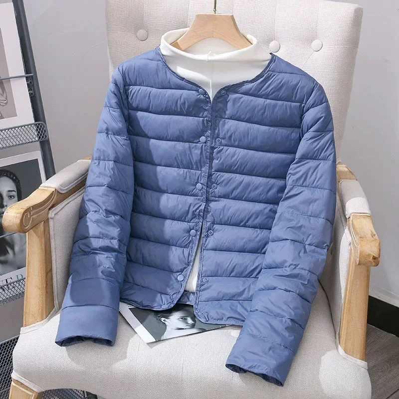 2025 New Lightweight Down Cotton Coat Women Autumn Winter Long Sleeve Slim Warm Female Portable Packable Ski Short Jacket