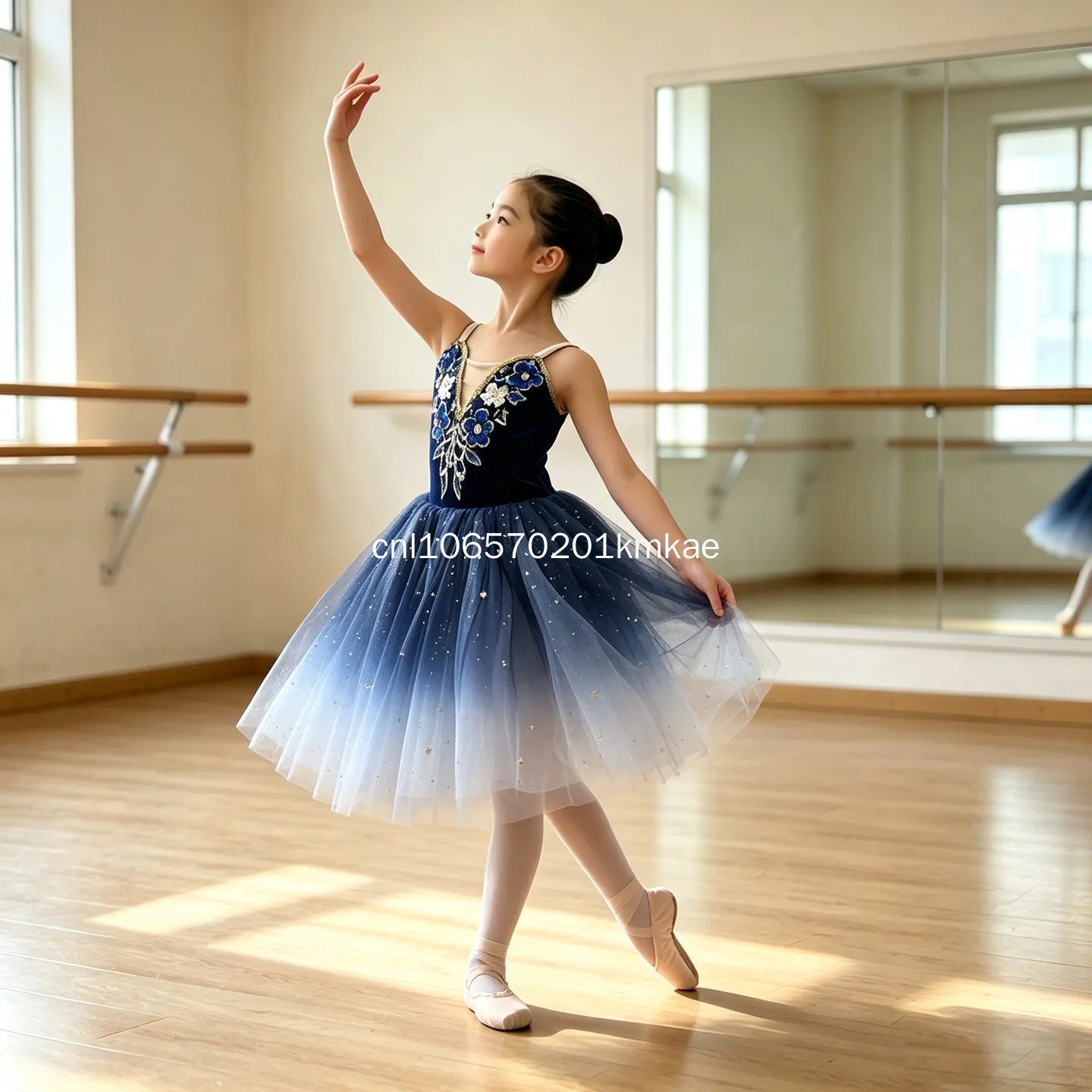 Ballerina Party Dress Children Girl Dance Costumes Lace Fly Sleeve Sequin Splice Gauzy Professional Romantic Tutu Ballet Dress