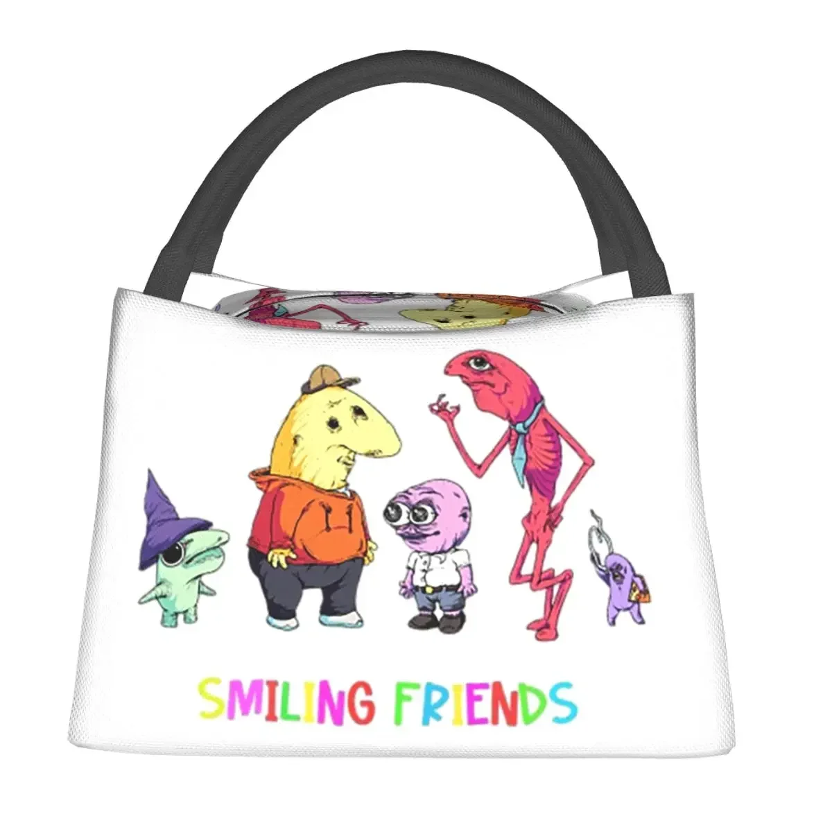 Glep Sleeping Smiling Friends Lunch Bags Insulated Bento Box Portable Lunch Tote Picnic Bags Cooler Thermal Bag for Woman Travel