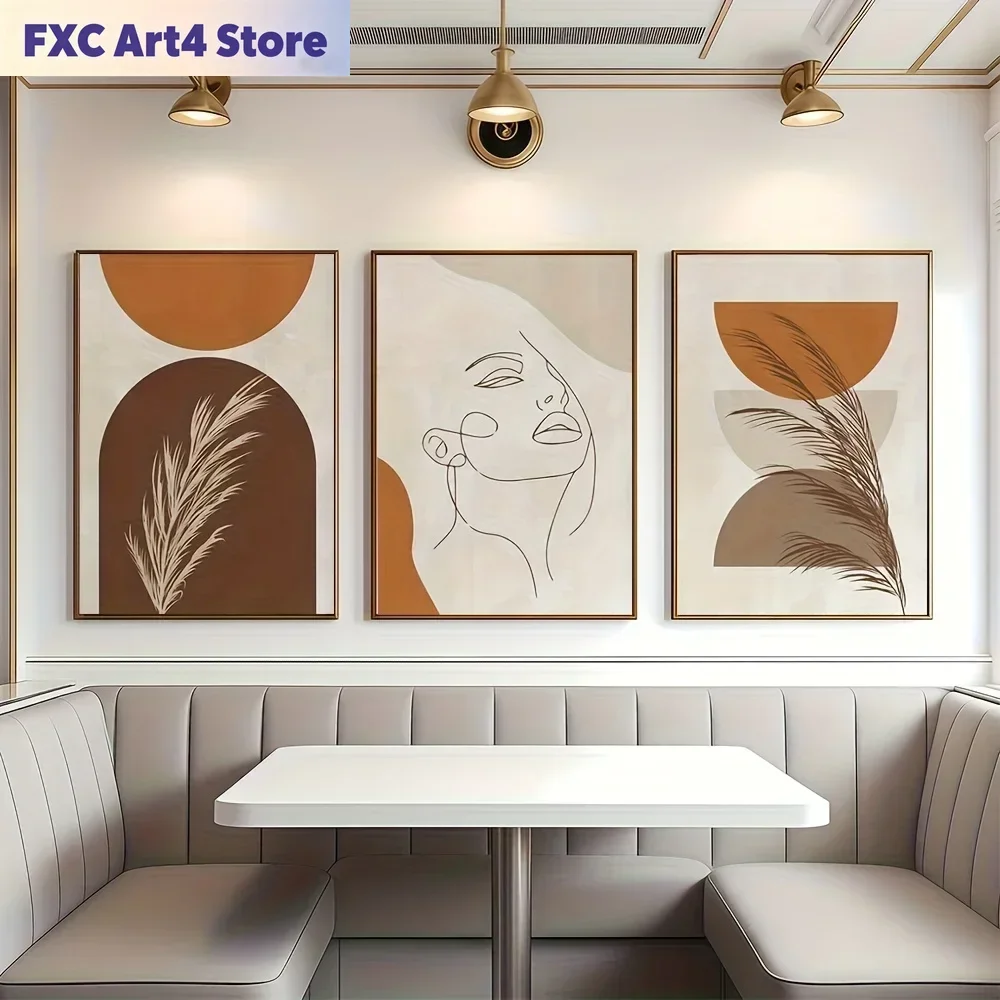 Frameless3pcs Modern Bohemian Abstract Wall Art - Frameless Gallery-Wall Suitable for Canvas Prints, 3pcs Abstract Animal/Bohemi