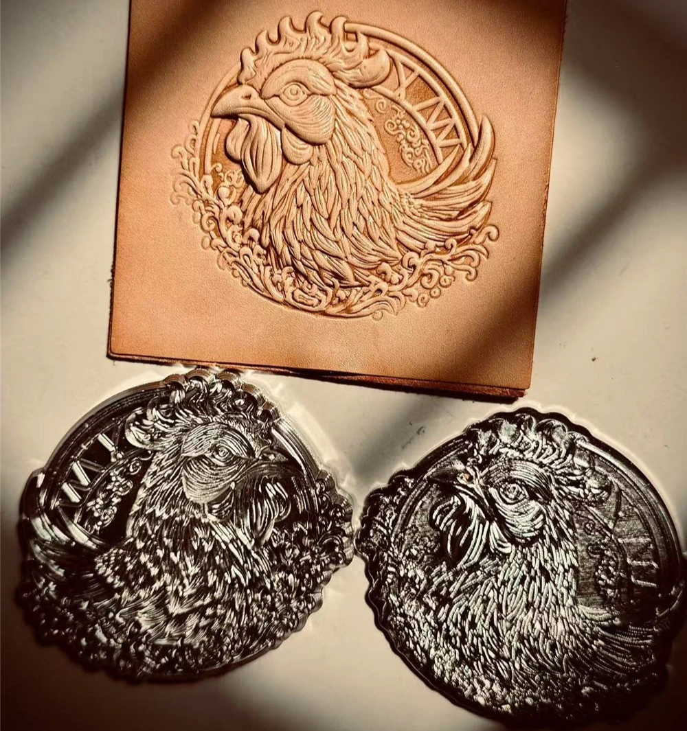 3D Big Cock Design Leather Embossing Mold Aluminum Alloy Stamping Craft Tool DIY Cold Hydraulic Press Carving Stamper Logo Press