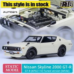 AUTOart 1/18 scale New Nissan Skyline 2000 GT-R (KPGC110) Tuned version (White) Static display model Birthday gift collection