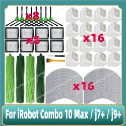 Compatible for iRobot Combo 10 Max / j7+ / j9+ Main Side Brush Hepa Filter Mop Cloth Dust Bag Accessories Parts