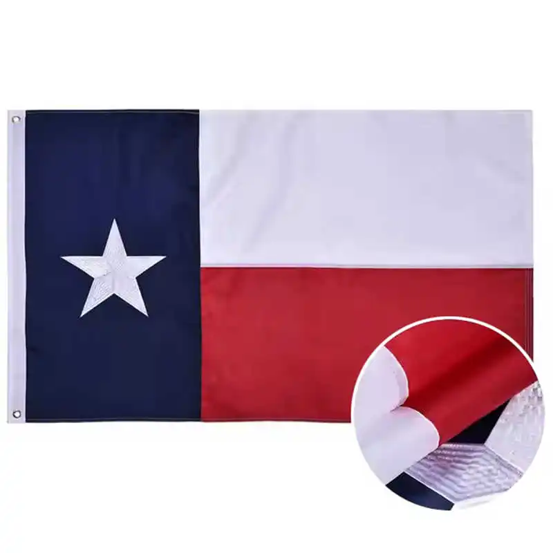 

Embroidered American Flag Texas USA Stitched Banner 3x5 Ft Oxford Nylon Brass Grommets Lone Star US Flags Banners United States