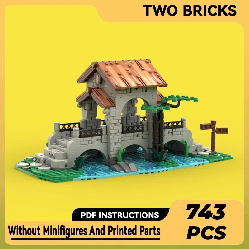 Moc tijolos de construção fortaleza militar modelo leão cavaleiros ponte tecnologia blocos modulares presente brinquedos natal diy conjuntos montagem