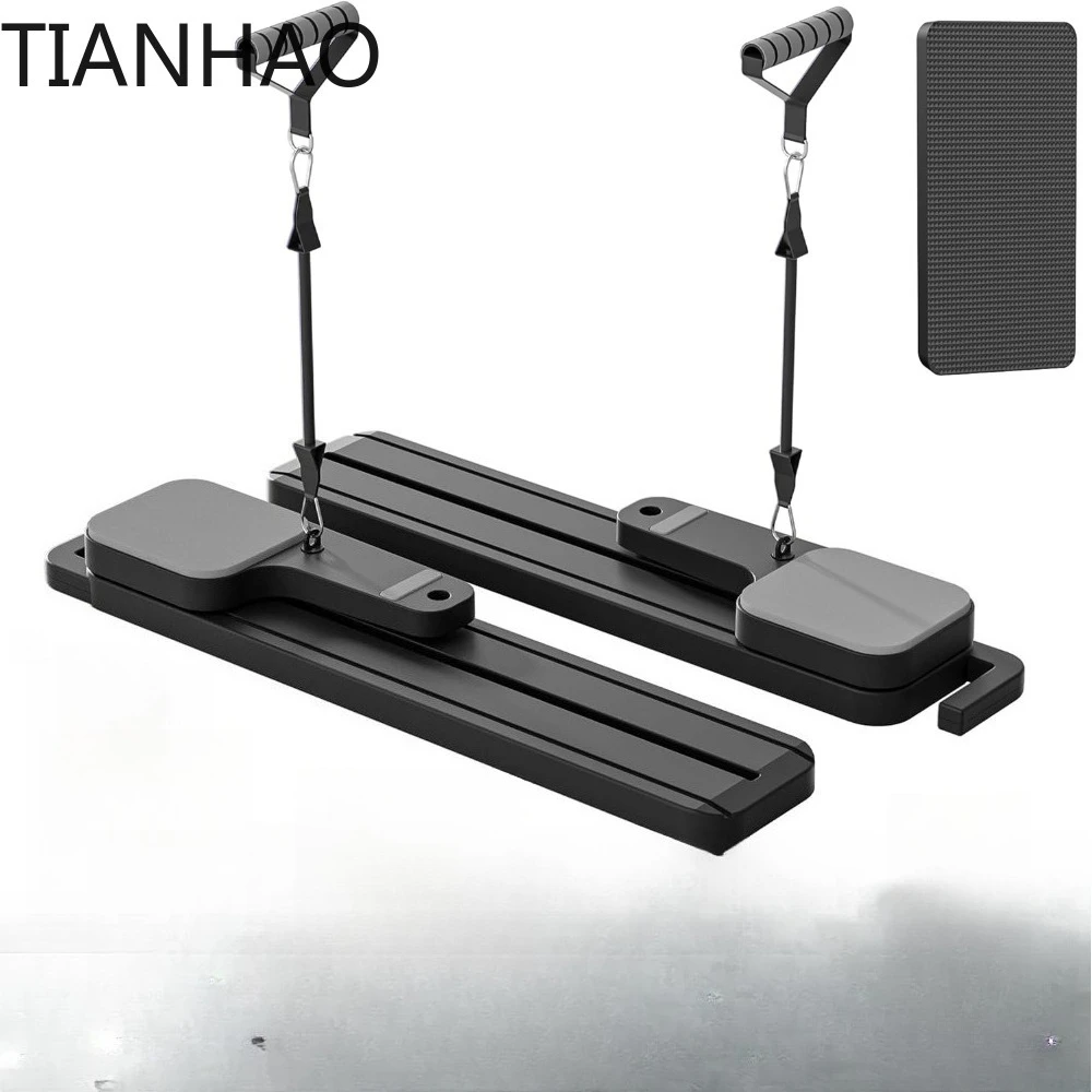 Tabla de Pilates con bandas de resistencia, juego de reformador de Pilates plegable 7 en 1, máquina reformadora de Pilates para entrenamiento en casa