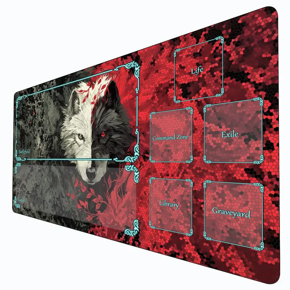 

Волшебный игровой коврик с тотемом волка Magic Card и зонным игровым ковриком mtg, настольный коврик Commander Playmat, подходящий для игровых сборов, волшебный коврик