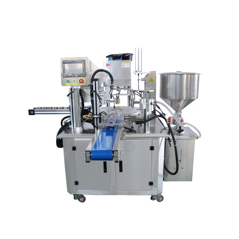 China Manufactured Yogurt Plastic Cup Filling Seal Machine Piston Packs Packaging Pneumatic Drive Motor Core Chemical