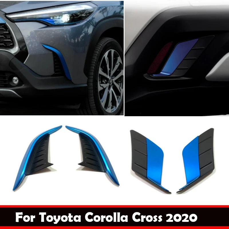 

For Toyota Corolla Cross 2020-2024 ABS chrome front Rear bumper Fog Light Lamp cover Foglight Decoration Cover Accessories
