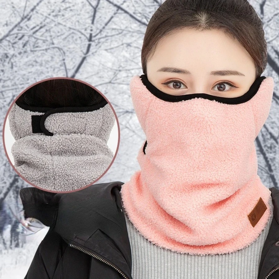 Hot Women Warm Plush Earmuffs Ear Protection Face Scarf Outdoor Cold Winter Accessories Adjustable Extender for Mask Fashion