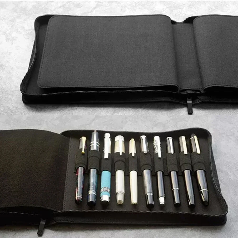 KACO Waterproof Fountain Pen Pouch Pen Case storage collection Bag Business Style for 20 Pen Black high quality 240 x 181 x 37mm