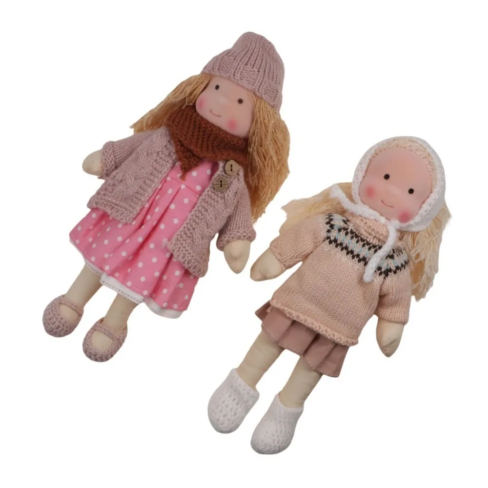 

С платьем, одежда, кукла Вальдорф, вязание волос, родная мультяшная плюшевая кукла, кавайная мягкая игрушка-кукла ручной работы