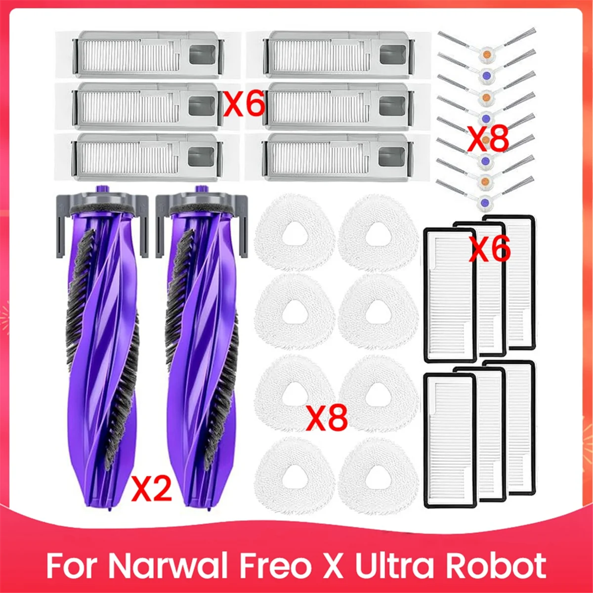 

A76Z 30 шт., щетка, фильтр, мешок для пыли и комплект ткани для швабры для Freo X Ultra, аксессуары для пылесоса, запасные части