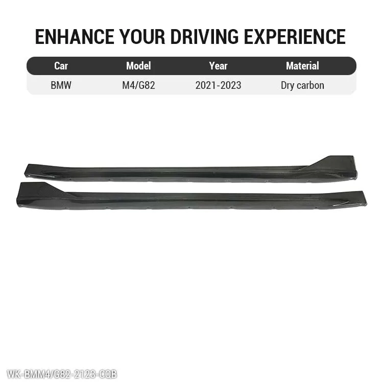 

2021 2022 2023 2024 2025 Car Accessories Auto Parts Flat Sideskirts 3K Gloss M4 G82 Dry Carbon Side Skirts for